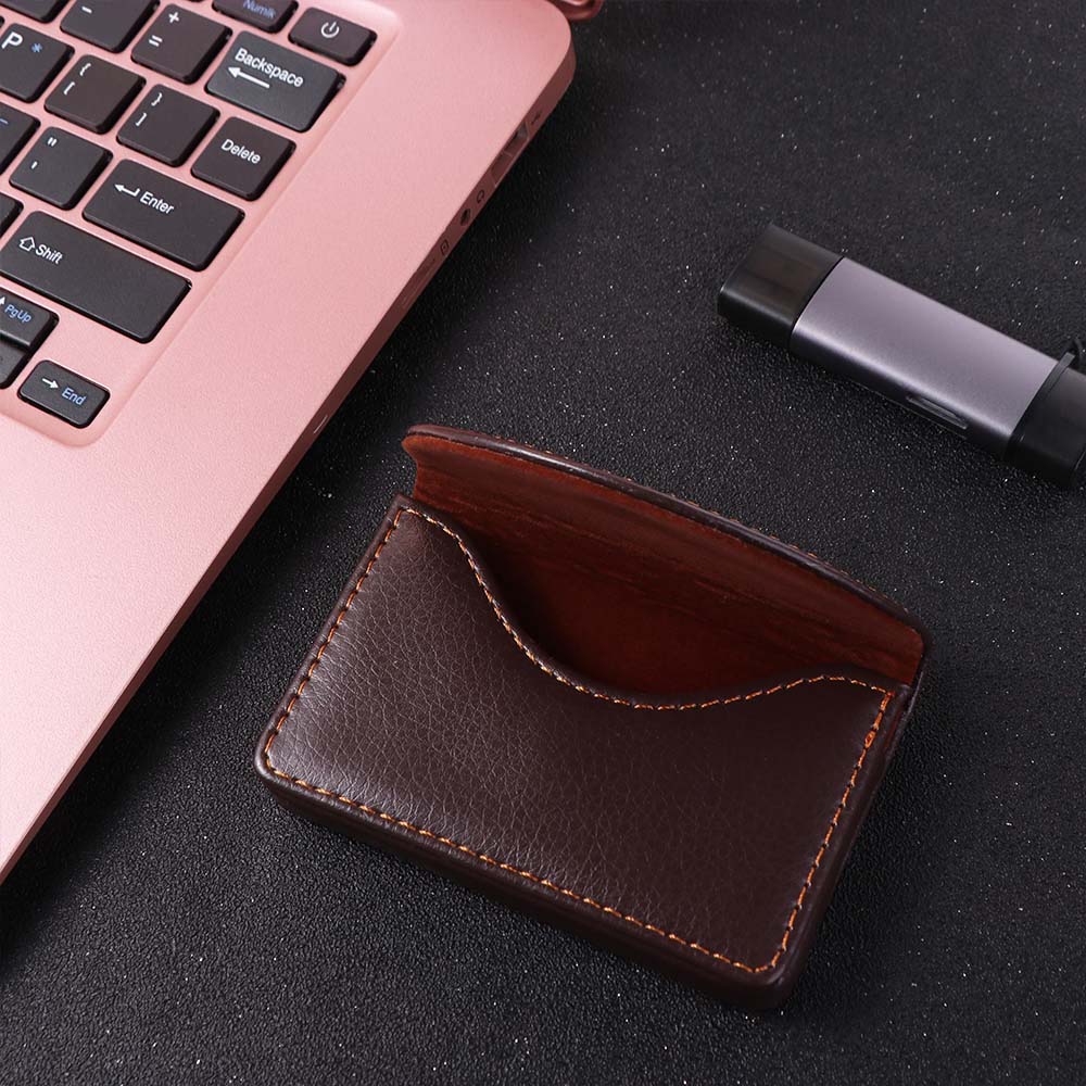 High Quality Business Card Holder RFID ID Card Holder Top PU Leather Card Case  Men and Women