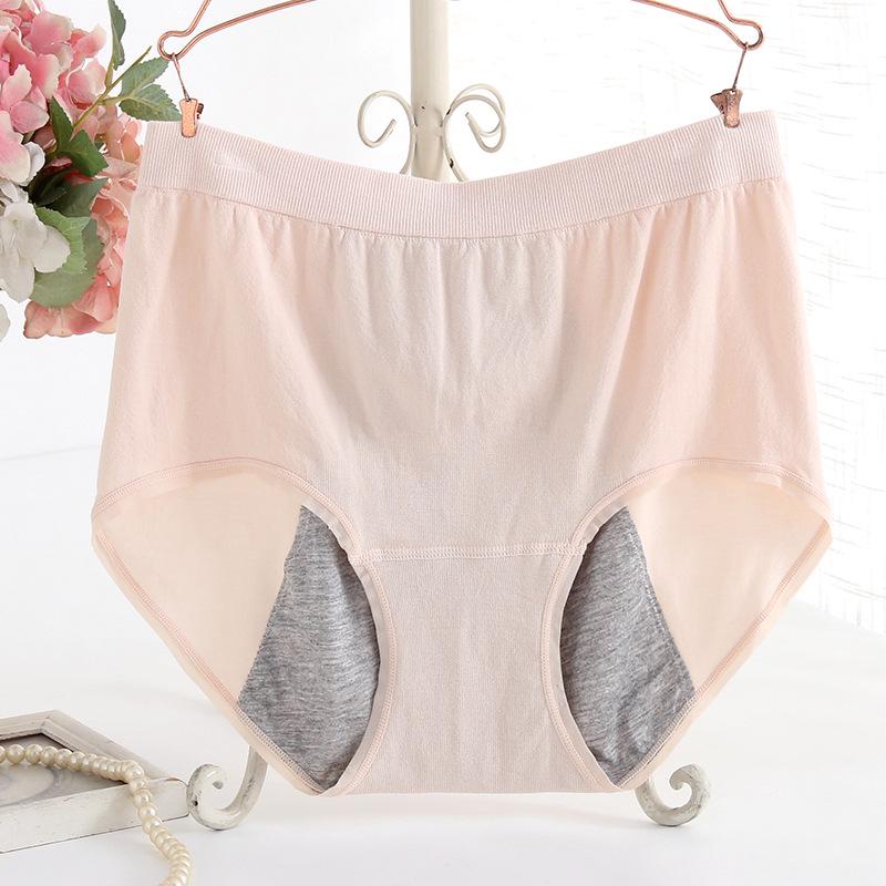 Leakproof High Waist Plus Size Period Panties - Breathable Pure Cotton for Women