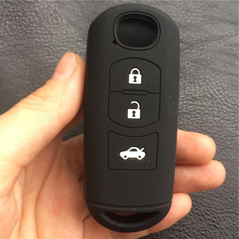 ZAD Silicone rubber car key cover case for Mazda 2 3 5 6 8 Atenza CX5 CX-7 CX-9 MX-5 RX smart 3 button key case cover