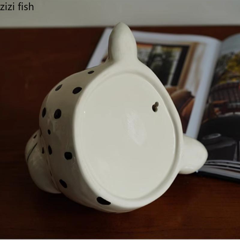 Leopard Ceramic Flower Vase Animal Wall Mounted Vase Decorative Vases Flower Arrangement Hydroponic Vases Decorations Ornament