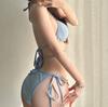 Swimsuit woman fish diamond chain European and American pure desire wind strap triangular bikini three-point ins sexy vacation swimsuit