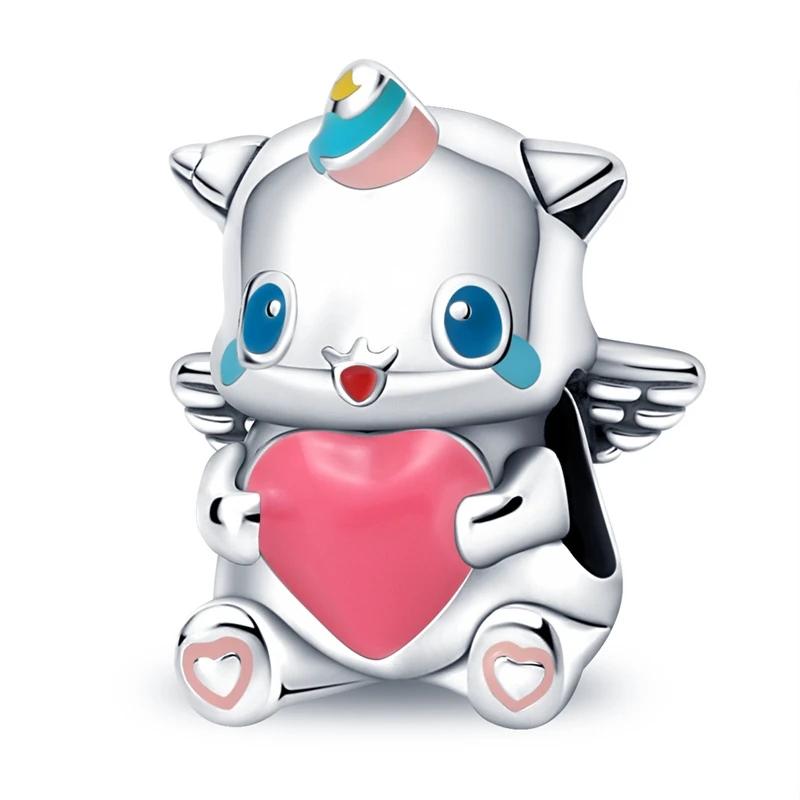 Nya Koppar Djur Katt Hund Björn Apa Elefanter Original Pärlor För Pan Charms Armband Kvinnor Diy Smycken Gåva