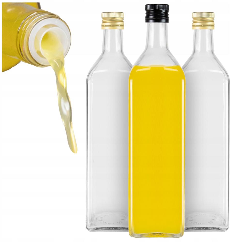 40X Butelki Marasca Bezbarwna 1000 Ml Z Dozownikiem Na Oliwę Ocet Sok 1L