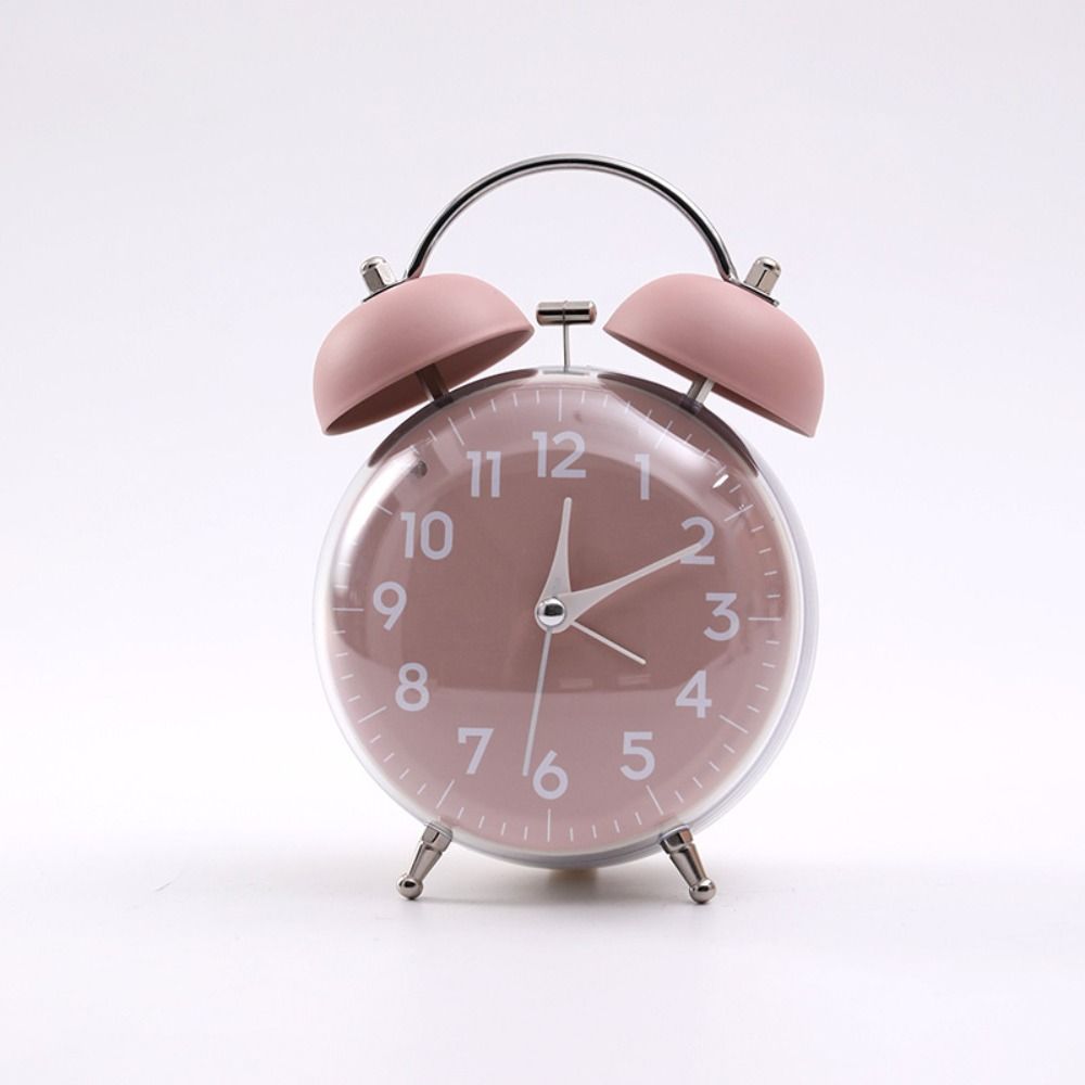Loud Alarm Twin Bell Clock Soft Night Light Bedside Wake-up Clock Mechanical Clock  Bedroom