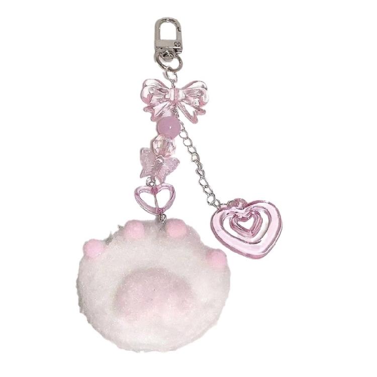 

Plush Cat Paw Keychain Ornament Fashionable Accessory for Women and Girls 1