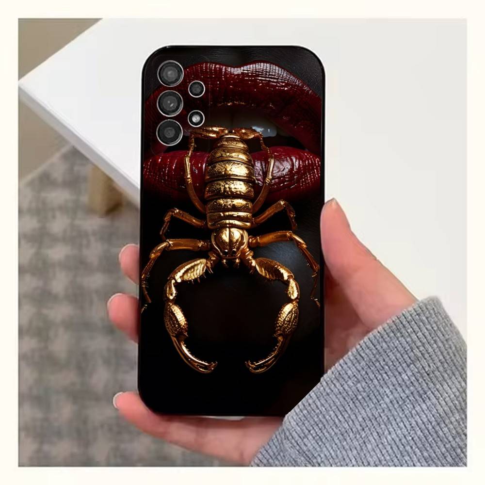 Cool Art Animal Scorpion Phone Case For Samsung S25,S24,S23,S22,S20,S21,S10,Ultra,Plus,Lite,FE,Soft Silicone Black Cover