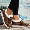 Women's Winter Thick-Soled Low-Cut Snow Boots - Plus-Size, Fleece-Lined & Thickened, Leopard Print, Warm