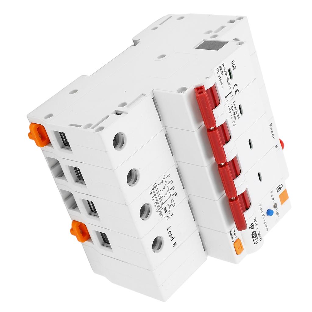 WiFi Circuit Breaker Leakage Protection Remote Control DIN Rail Circuit Breaker AC400V 63A 4P