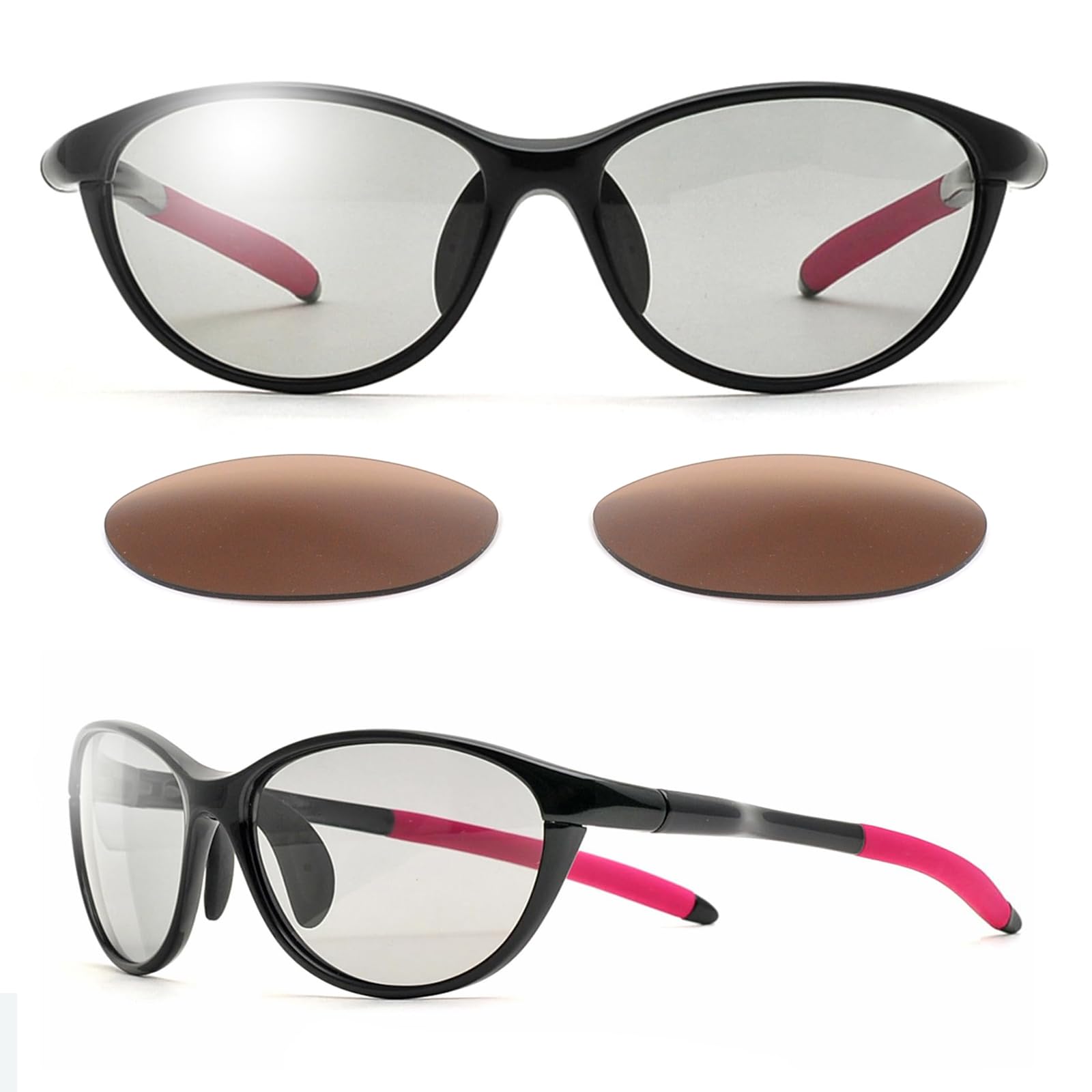 

Sports sunglasses 2 types of lens set Ultra lightweight model Asian fit UV cut Blue light cut Case set [E-FIT] EF-S209-C1