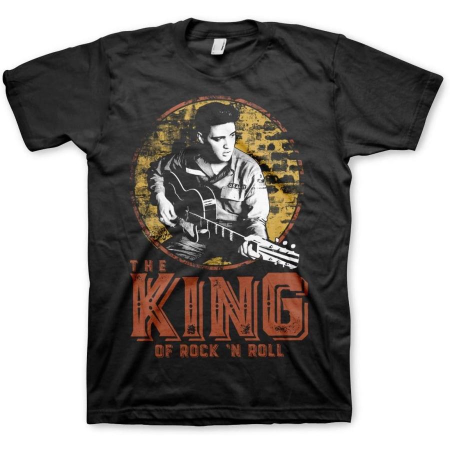 ELVIS PRESLEY Officially Licensed The King of Rock  n Roll Mens T-Shirt (Black) S