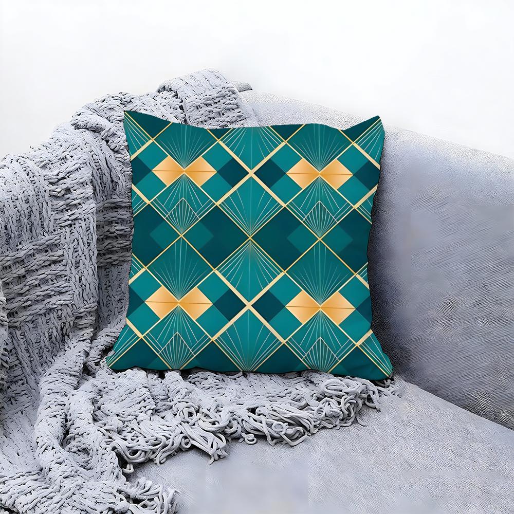 Shiny Diamond Pattern Print Cushion Cover Premium Comfort Reversible Pillow Cove Two in One Design for Any Room Car Interior