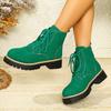 Plus Size Shoes for Women 36-43 Autumn Winter Round Toe Lace Up Platform Wedges Comfortable Non-slip Ankle Boots 36-43 Footwear