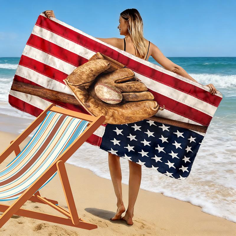 Sports Print Beach Towel, Large Soft Quick Dry Towel for Beach Camping Swimming