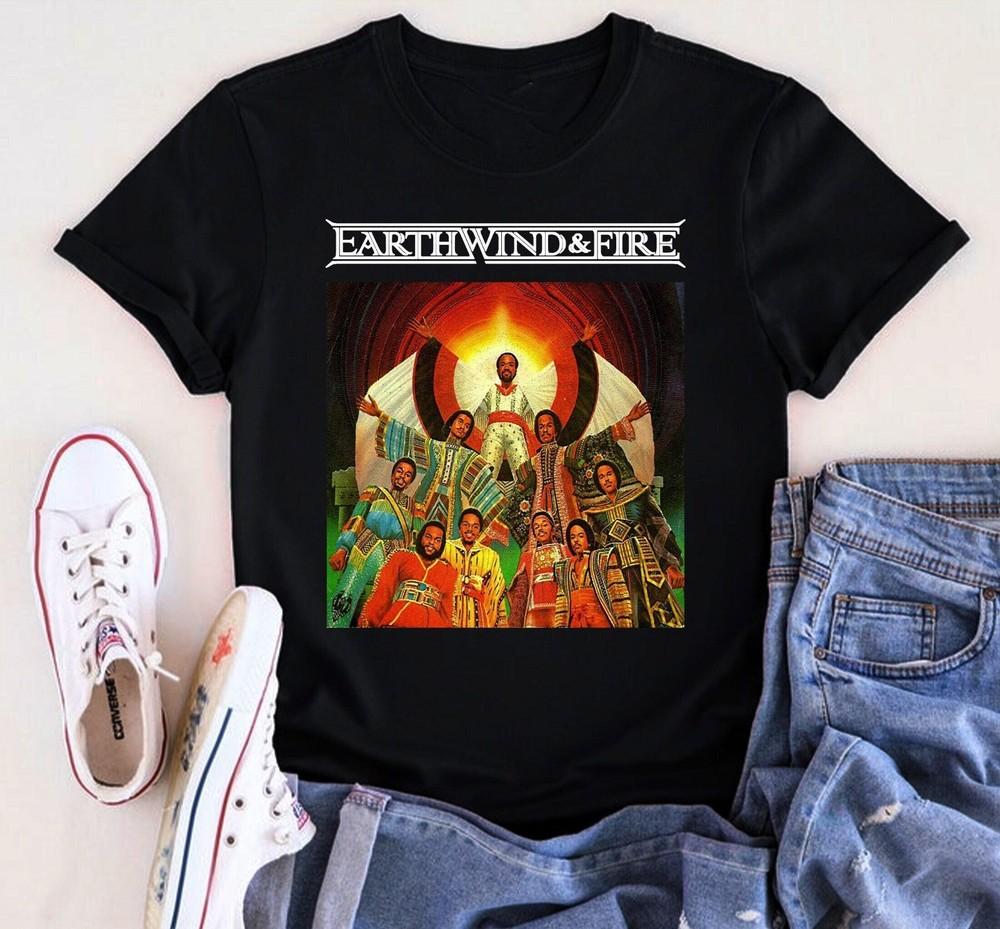 Vtg Earth Wind And Fire Gift For Fans Cotton Black All Size Unisex Shirt EL107 Unisex T-Shirt S