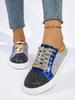Plus Size Shoes for Women 2026 Spring Summer Women Lace Up Platform Wedges Sequin Non-slip Flats Sneakers Zapatos De Mujer