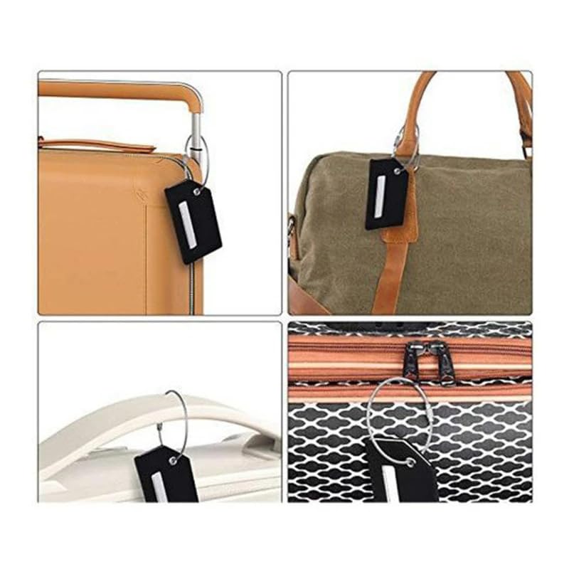 of 3 Name Durable Silicone Stainless Steel Suitcase Information Protection Suitcase Name Holder with Name Tag for Suitcase [Set Tags] +