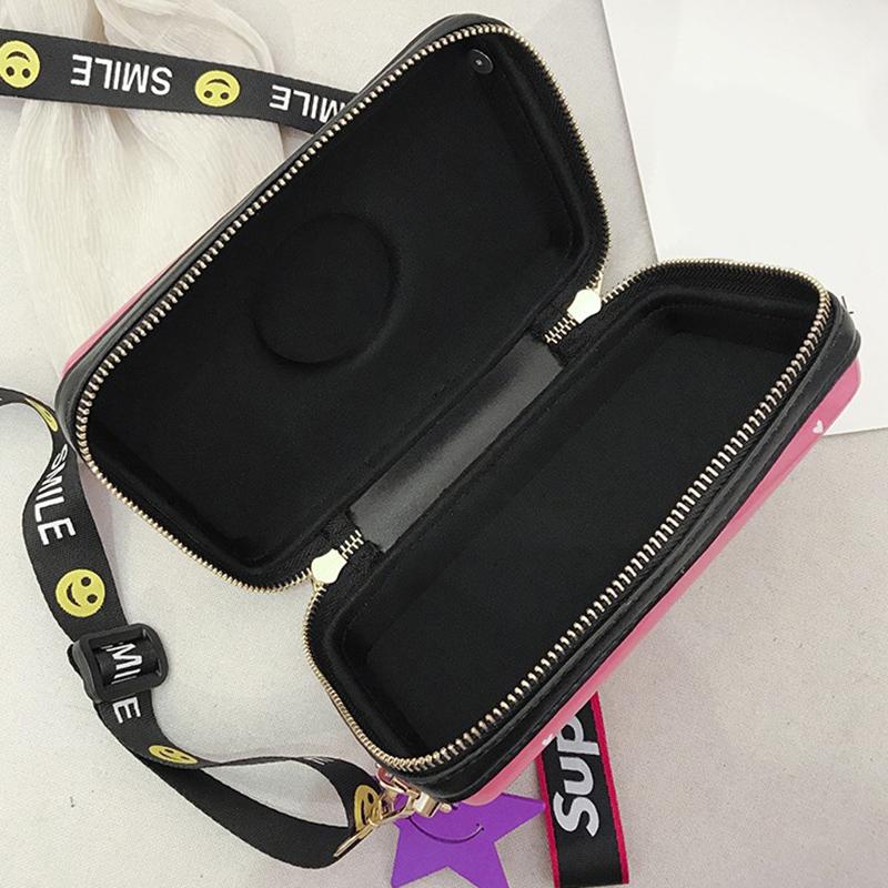 SCIONE Bolsa de Ombro Mini Câmera 2025 Nova PU Pintada Bolsa Fofa para Menina Moda Personalidade Coringa Bolsa Transversal