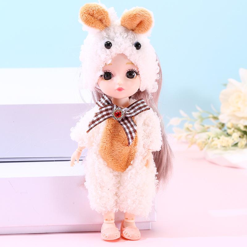 Color Light Doll Xiao Mengmeng Traje de Princesa Vestido de Niña Vestir 13 Articulaciones Muñeca de 6 Pulgadas Juguete Casa de Juego