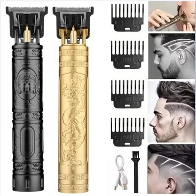 Vintage T9 Barber Clipper Rechargeable Cordless Hair Trimmer Kit For Men Professional Grade With Dragon Engraved Retro Design