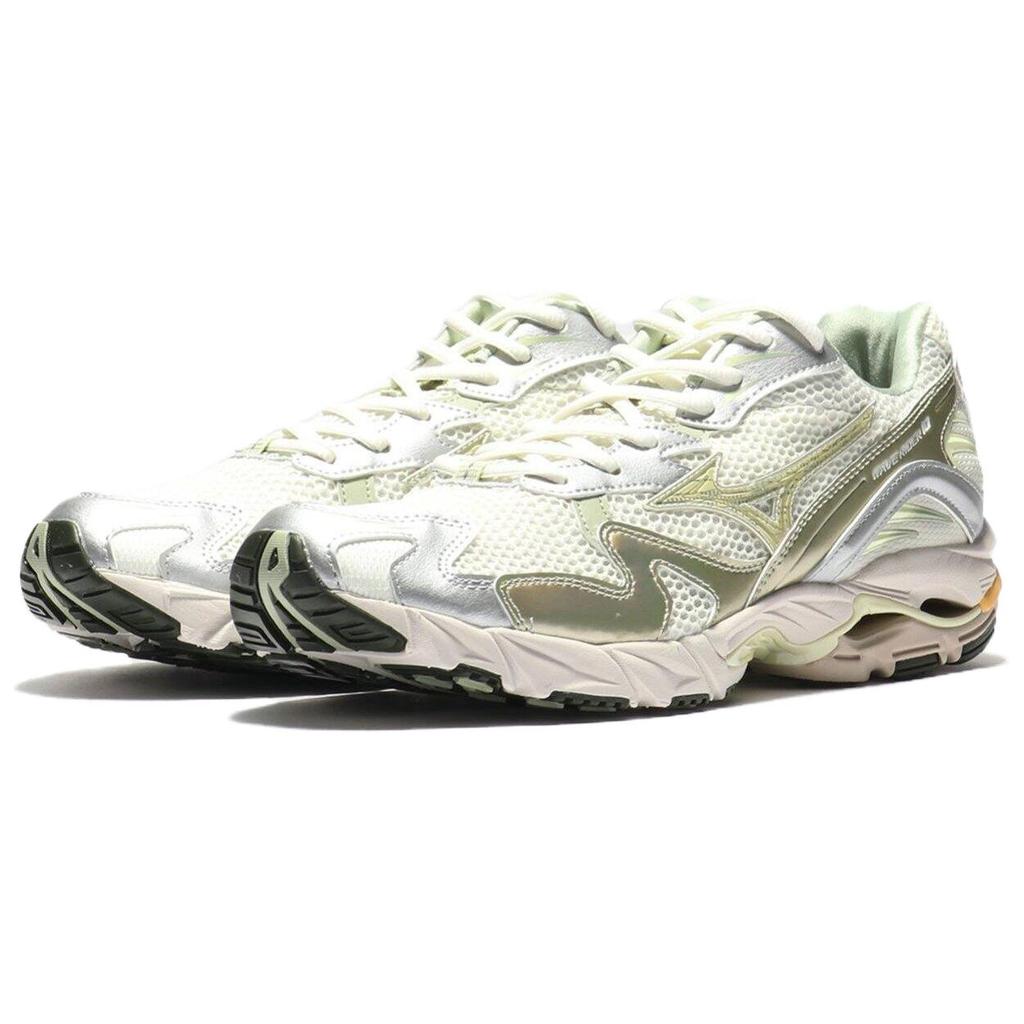 Mizuno Wave Rider 10 Sports Fashion Non-Slip Low-Top Running Shoes Women sneaker White Silver D1GA243106