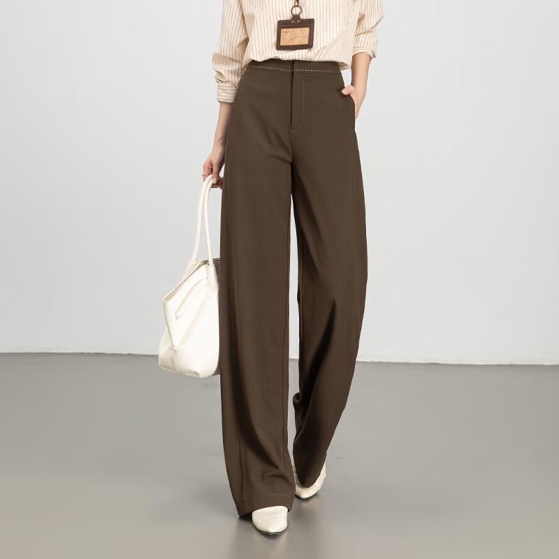 Fanzhen Women's High-Waist Draped Wide-Leg Trousers