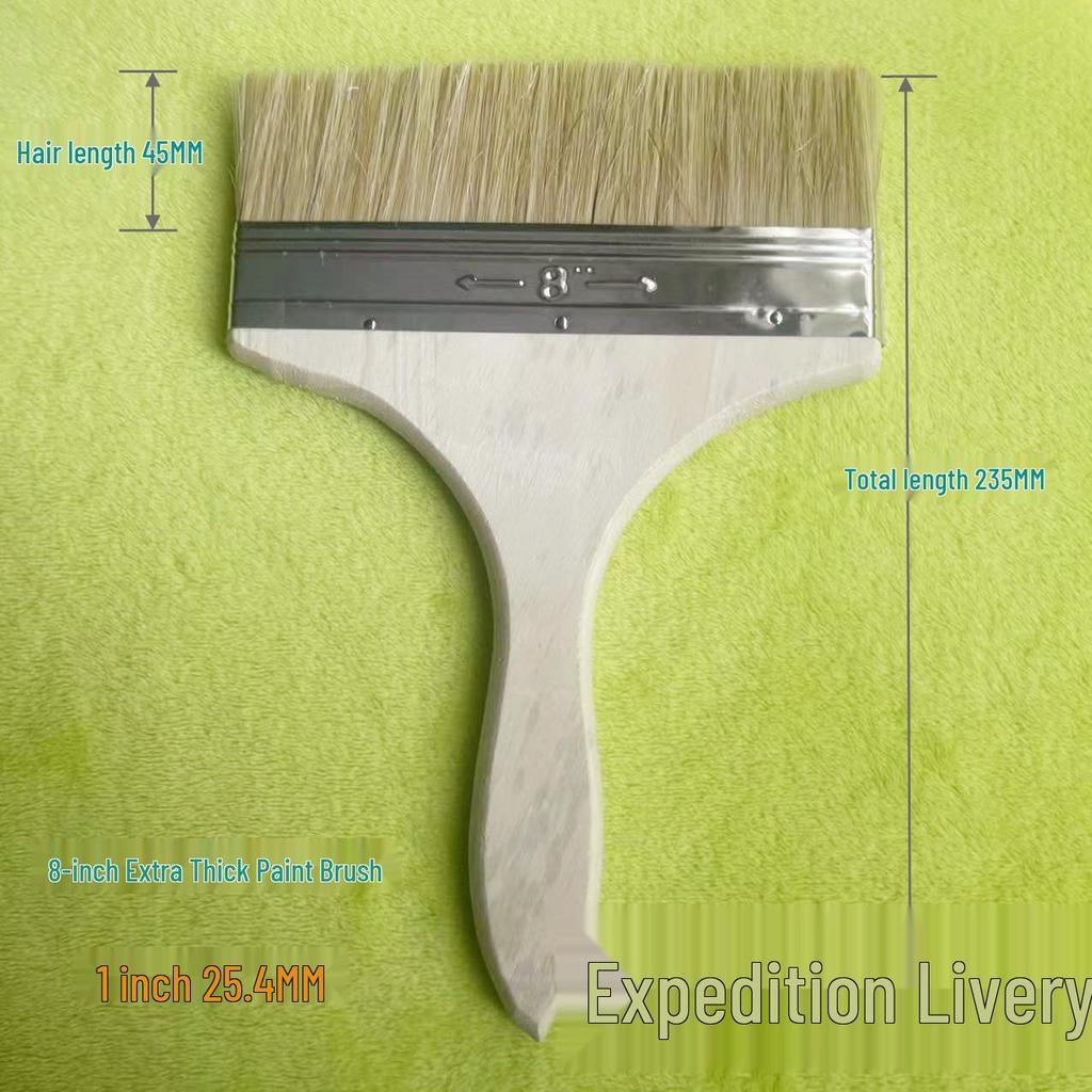 Sada hnědých štětců s dlouhými štětinami - Velikosti 1" až 8" pro zaprašování a malování