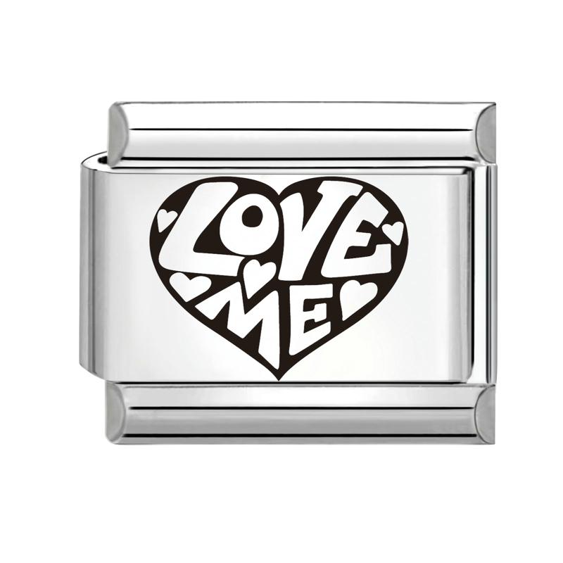 Black Piano Chess Boardlaser Engraving Links Fit 9mm Italian Charms Bracelet Jewelry DIY Making Gifts