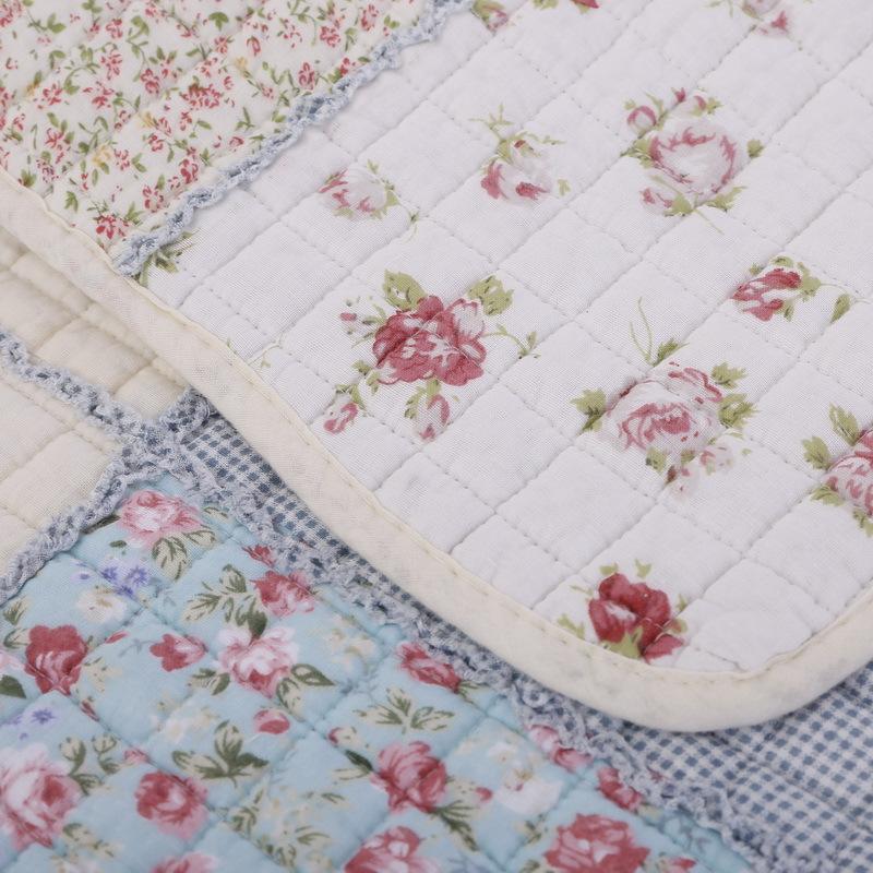 Korean Patchwork Small Floral Checkered Sofa Cushion Four Seasons Double-sided Cotton Printed Non-slip Sofa Cushion Cover