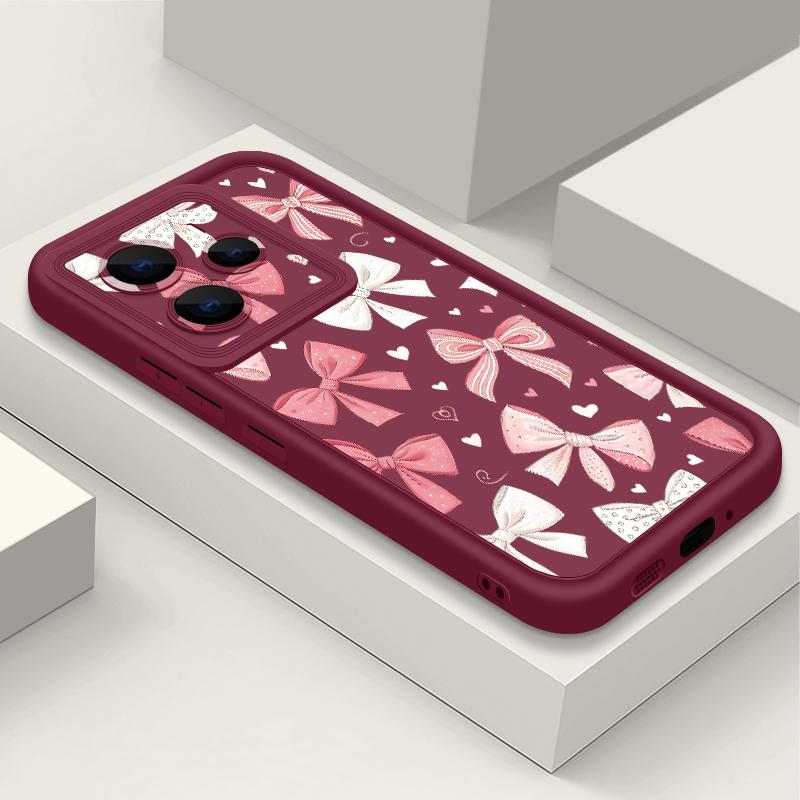 Sweet Bow Heart Pattern Phone Case For Xiaomi Redmi Note 15 14 5G For Redmi Note 13 14 15 Pro 4G Soft TPU Silicone Back Cover