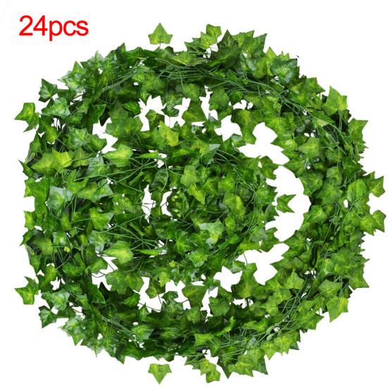 12/24 stk hengende kunstige eføyblader rotting krans vinplante bryllup dekorasjon