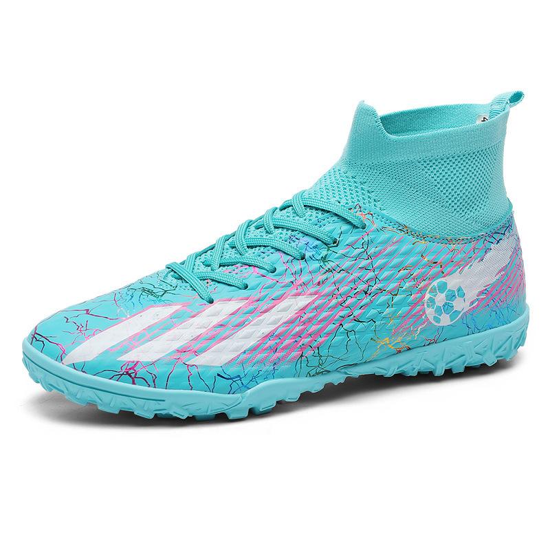 2025 Football Shoes High-top Boys and Children with Broken Nails and Spikes, Youth and Students Competition Artificial Turf Training Shoes