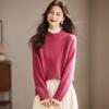 Srcr Women's Thickened 100% Wool High-Neck Lace Sweater
