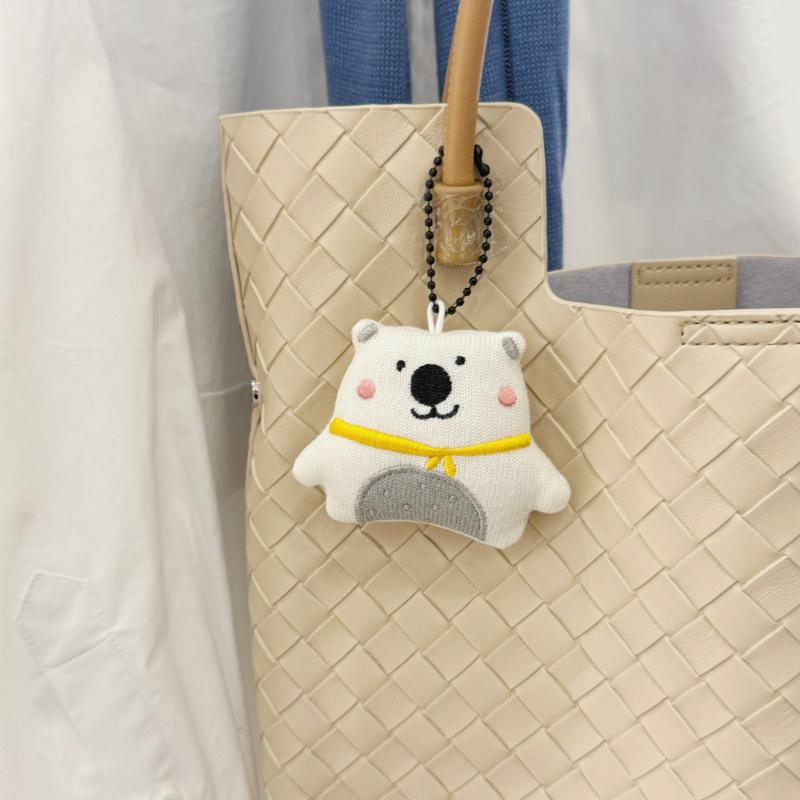 1 Pcs Cartoon Plush Foll Bear Puppy Doll Fabric Pendant Student School Bag Pendant Keychain Decoration