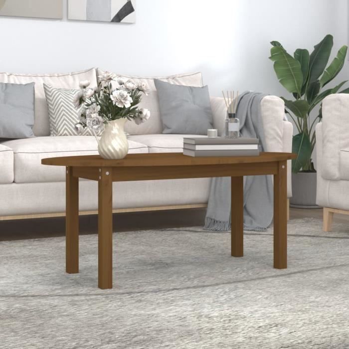 VidaXL Table basse Marron miel 110x55x45 cm Bois massif de pin 822345