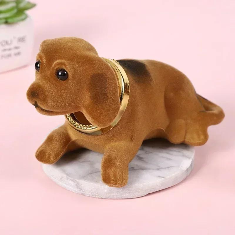 

NEW Home Decor Creative Car Ornaments Shaking Head Dog Doll Car Dashboard Toys Cute Nodding Puppy Auto Interior Accessories Gift коричневий