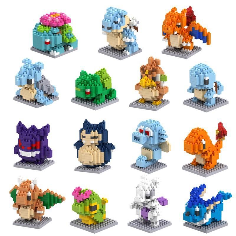 Pokemon Mikro Stavebnice Gengar Mewtwo Eevee Snorlax 3D Model Farfetch'd LBOYU Mini Cihlové Figurky Hračka S Pokéballem