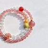 6Mm High Quality Retro Natural Strawberry Crystal Tiger Eye Stone Beeswax White Crystal Design Bracelet Bracelet