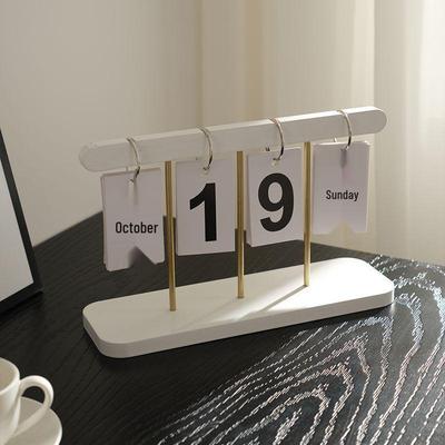 2025 Minimalistischer Holz-Blätterkalender für Schreibtisch und Homeoffice
