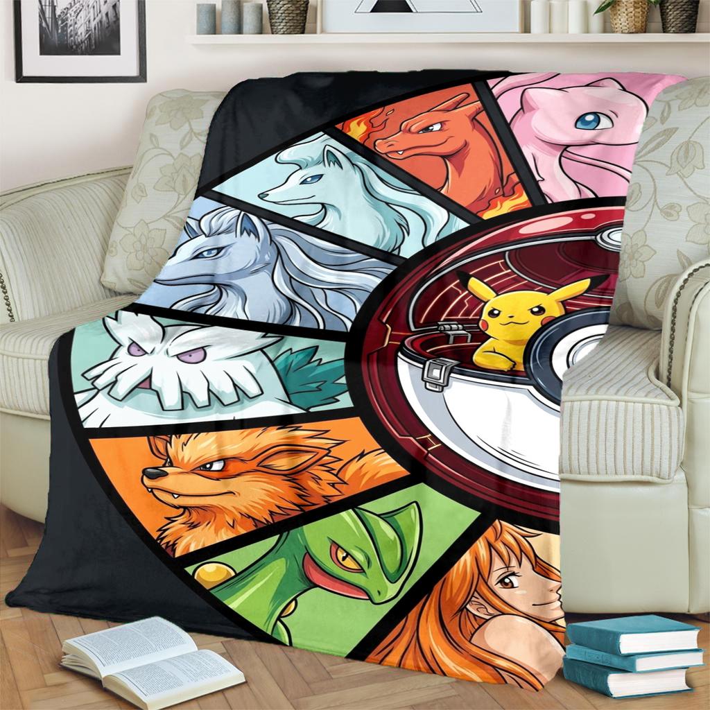 Pokémon Comfortable Print Flannel Blanket for Travel, Bedrooms, Sofas, Beds, Chairs, Picnics-kwq174