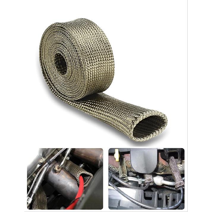 Wire Heat Shield Automotive Heat Shield Sleeve Fuel Line Heat Shield Titanium Auto Hose Spark Plug Wire Cover Protectors Boots Roll 2500 Degree For