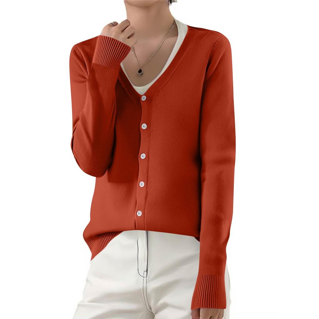 Women's Fashionable Casual Solid Color Long Sleeve Top