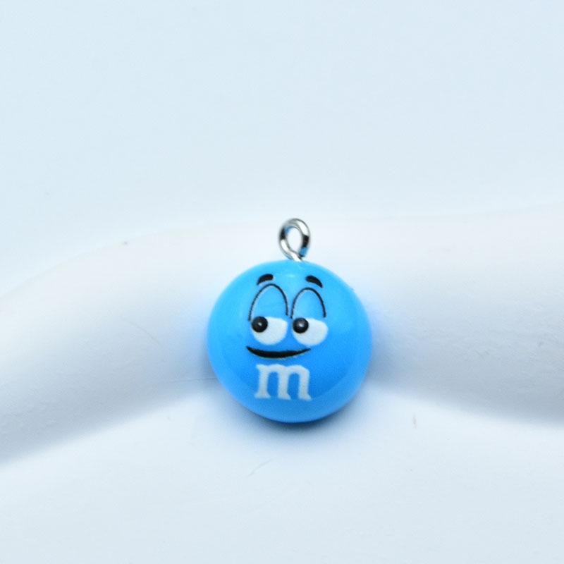 Colorful Food Toy Keychain: Cartoon Resin Chocolate Bean Pendant for DIY Jewelry Accessories