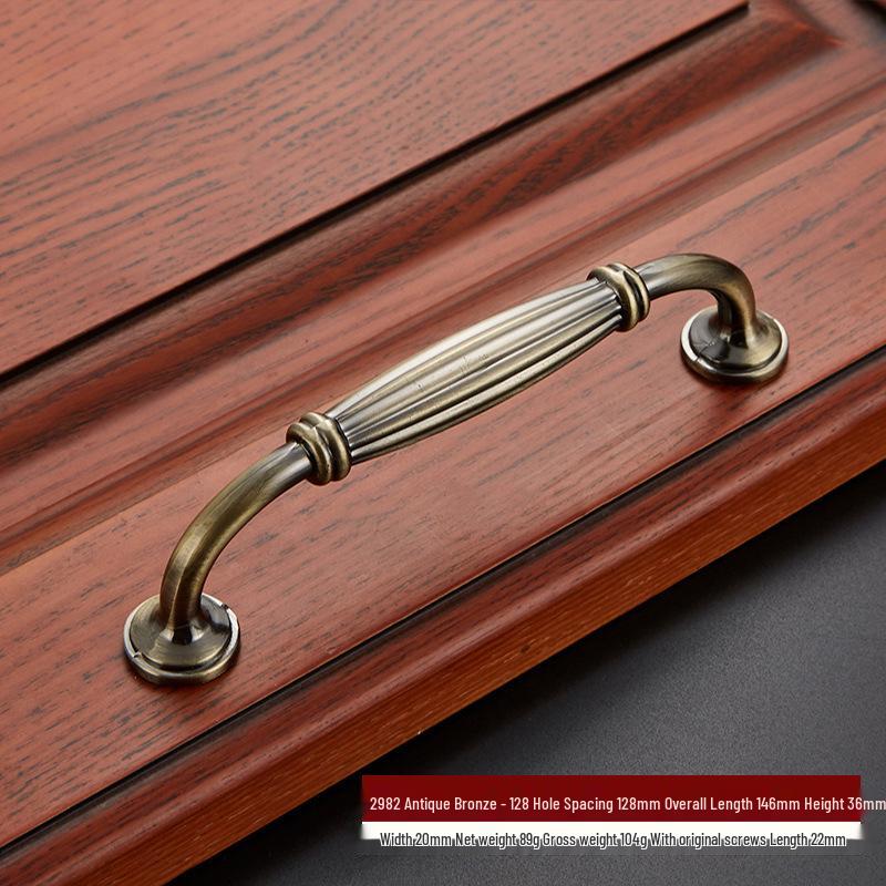 Aolaya European Bronze Cabinet Drawer Zinc Alloy Antique Green Handle
