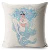 Luxurious Anime Cartoon Mermaid Pillow Cover For A Chic Sofa Living Square Pillow Case