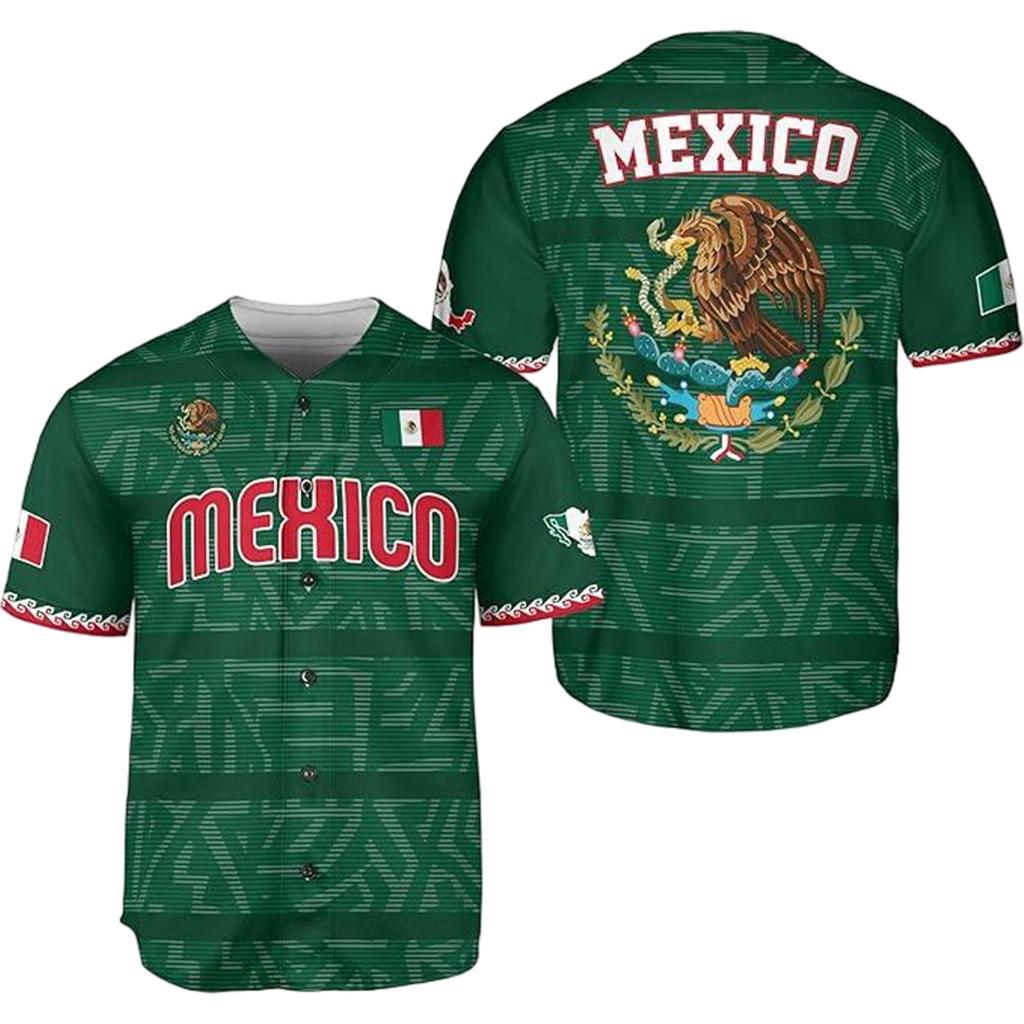 MEXICO Men's Casual Letter Print Short Sleeve T-Shirt for Everyday Wear