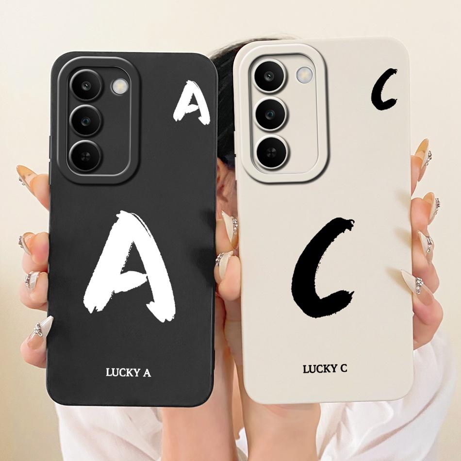 For Realme C83 Lucky Initial Letter Phone Case For Realme C83 C 83 5G Soft Silicone Cases Bumpers