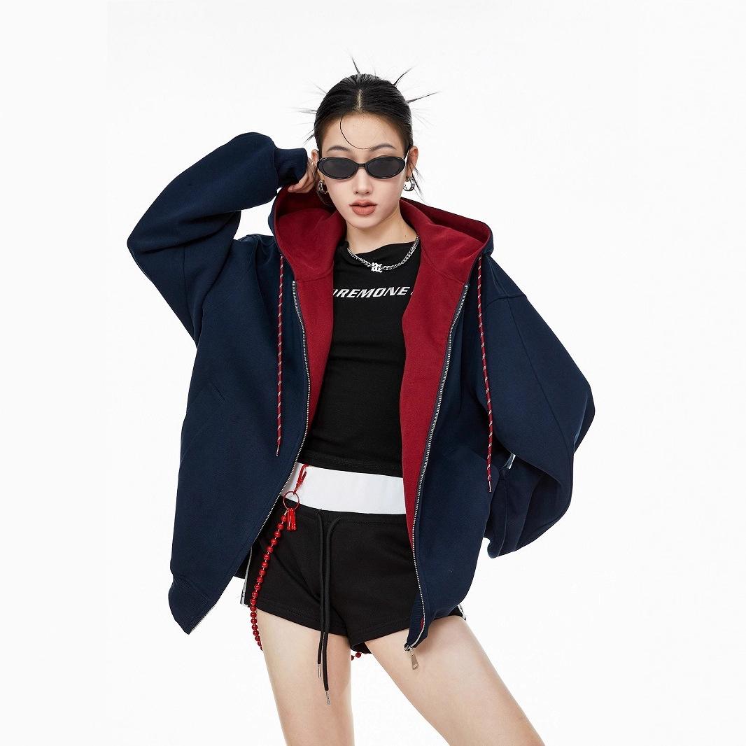 

Classic Style Hooded Sweater Mens Autumn Joker Cardigan Couple Leisure Coat M