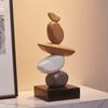 Sculptură Stivuibilă din Rășină cu Aspect de Piatră de Gresie, Decor Creativ pentru Casă, Ornament de Interior pentru Masă, Mărimi Multiple, Potrivit pentru Crăciun, Halloween, Paște, Hanuka
