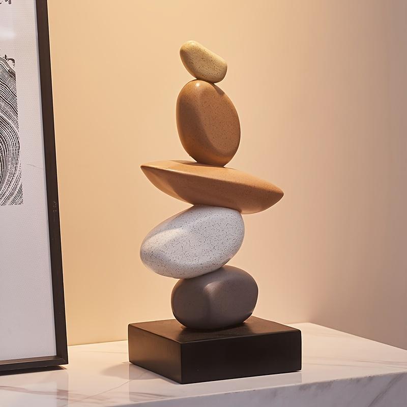 Sculptură Stivuibilă din Rășină cu Aspect de Piatră de Gresie, Decor Creativ pentru Casă, Ornament de Interior pentru Masă, Mărimi Multiple, Potrivit pentru Crăciun, Halloween, Paște, Hanuka