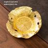 1PCgolden retro metal coaster tea ceremony decoration exquisite insulation pad suitable for tea rooms, home decoration